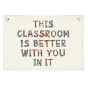 Wheatwin Classroom Decor, Classroom Must Have for Teacher, Inspirational Positive Affirmations Banner Wall Hanging Flag Decor for Homeschool, Back To School Flag 20x30