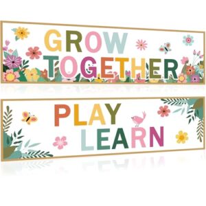 Wildflower Classroom Banner Poster Flower Classroom Bulletin Board Decorations Motivational Play Learn Banners for Kindergarten Preschool Wall Educational Decor Teacher Students Supplies