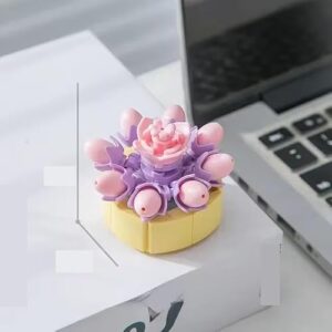 Wizardi Mini Artificial Succulent Building Blocks for Adults - Peach Egg