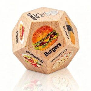 Wooden Food Decision Dice, Date Night Game for Couples, Dinner Picker