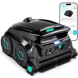 WYBOT B1 Cordless Robotic Pool Vacuum, Six-Roller Brush,Green