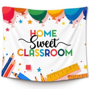 XLDLIOO Boho Classroom Tapestry, Colorful Kids Nursery Wall Tapestry Hanging for Bedroom, Home Sweet Classroom Tapestries Decor Art for Kids Boys Girls Toddler Room Playroom 50x60in