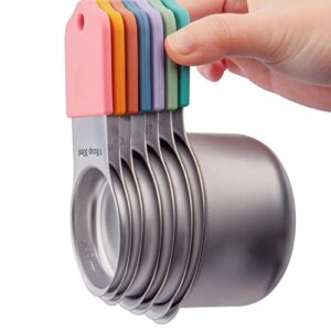XSNBRD 7-Piece Magnetic Measuring Cup Set, Stainless Steel Stackable Cups