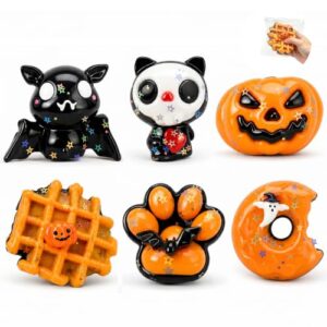 YanXinTOY 6 Pack Halloween Taba Squishy Fidget Toys