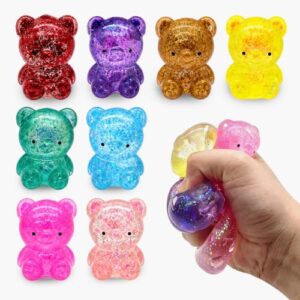 YanXinTOY 8 Pack Squishy Stress Bear Toy Stress Balls