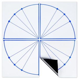 YooNotee 1 Pack Unit Circle Dry Erase Magnet, 26 x 26 Inches, Blue
