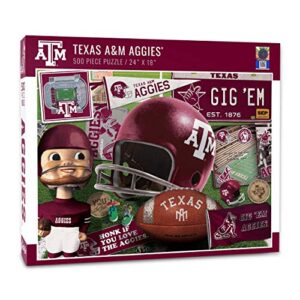 YouTheFan NCAA Texas A&M Aggies Retro Series Puzzle - 500 Pieces, Large