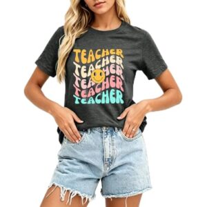 YSVNIT Teacher Shirts for Women Inspirational Educator Graphic Tshirt Gift