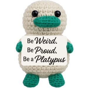 zavvoolly Inspirational Gifts for Best Friend, Women Men, Handmade Platypus Decor, Funny Birthday Self Esteem Gifts, Quirky 'Be Weird Be Proud' Quote Sign, Weirdo Present