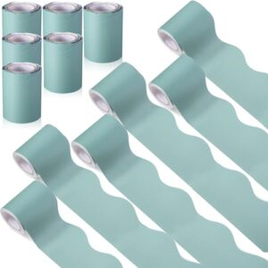 Zhanmai 6 Rolls Calming Blue Bulletin Board Border, Back to School | 98.5ft Cyan Classroom Scalloped Borders Trim for Office School Whiteboard Chalkboard Poster Decoration