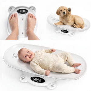 ZNQPLF Baby Scale, Infant Scale for Baby Adult and Pet, Baby Scales for Weighing Newborns, White, 265lb Max Capacity.