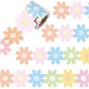 ZOIIWA Daisy Flower Bulletin Board Border Pastel Classroom Decor 65.6Ft