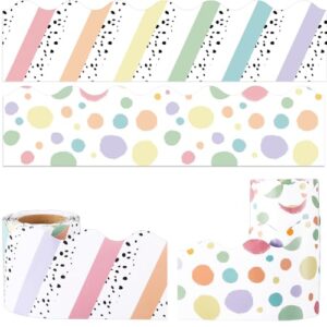 Zonon 2 Pcs 59 Feet Classroom Colorful Dots Bulletin Board Borders