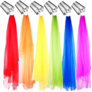 Zonon 6 Sets Art Paint Rainbow Classroom Wall Decoration | Rainbow Sheer Curtains and Paint Buckets, Back to School Paint Party Backdrop Classroom Decor for Birthday Bedroom Window