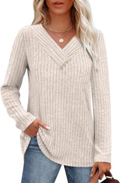 SAMPEEL Women's Long Sleeve Sweaters with promo code G9M6O6AQ at checkout