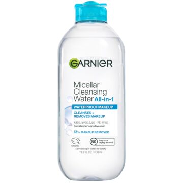 Garnier SkinActive Micellar Water For Waterproof Makeup, Facial Cleanser & Makeup Remover, 13.5 Fl Oz (400mL), 1 Count