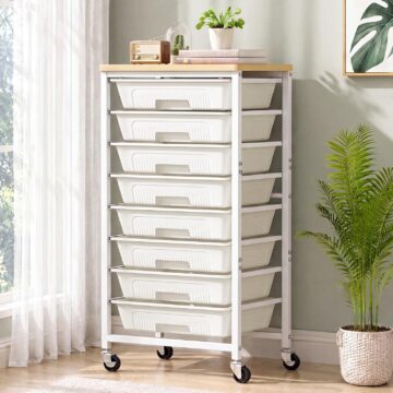 8-Drawers Rolling Cart, Craft Storage Utility Cart