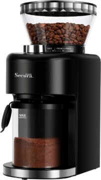 Secura Brands Conical Burr Coffee Grinder Electric Espresso Coffee Grinder with 35 Ajustable Precise Grind Settings f…