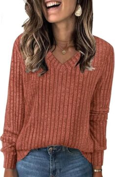 NORACORA V Neck Long Sleeve Tunics with promo code W3Y7J6K6 at checkout!!! ad