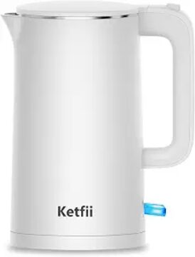 Electric Kettle 1.7L, Seamless Inner Pot, Double-Walled Design, BPA-Free, Tea, Coffee & Hot Water Boiler, Dual-Angle …