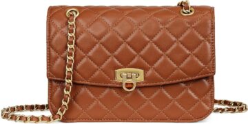 Quilted Crossbody Purse for Women Trendy Ladies Shoulder Bag Small Purse with Gold Chain Designer Purses