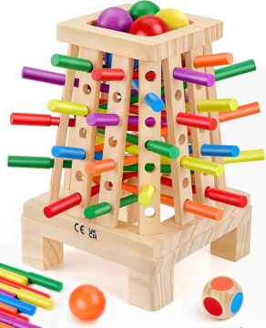 Montessori Board Game for Kids 4-6 Wooden Educational Toy Fine Motor Skills