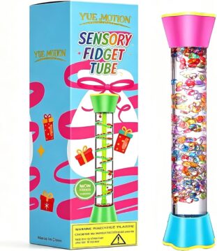 Sensory Fidget Tubes - Calming Toys for Kids- Sensory Tube with Glitter Bottle, Gravity Spinner, Bubble Drop Spiral