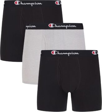 Champion Men's Everyday Cotton Stretch Boxer Briefs- 3 Pack