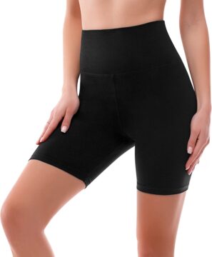 SINOPHANT High Waisted Women Biker Shorts - 6” Buttery Soft Elastic Tummy Control Shorts