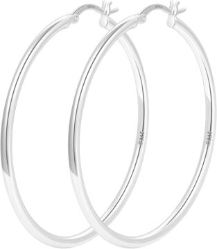 925 Sterling Silver Hoop Earrings for Women Large Silver Hoops Earring