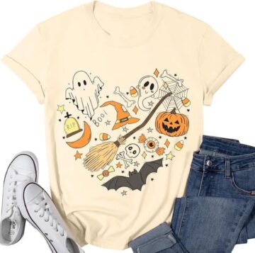 Women's Cute Ghost Halloween Shirts with clip able coupon code!! ad