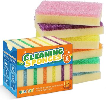 UNIMADE Scrub Sponge, Temperature Responsive Dual-Sided Cleaning Sponges