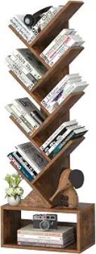 9-Tier Tree Bookshelf Floor Standing Narrow Space Storage Bookcase