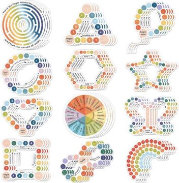96 PCS Anxiety Sensory Stickers Textured Calm Stickers Tactile Rough Fidget Mindfulness 12 Styles