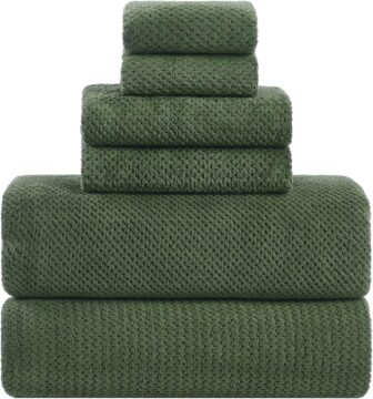 Extra Large Bath Sheets Set 6-Piece, 2 Bath Towels 40x80 Inches, 2 Hand Towels, 2 Washcloths, Soft Absorbent Quick Dry