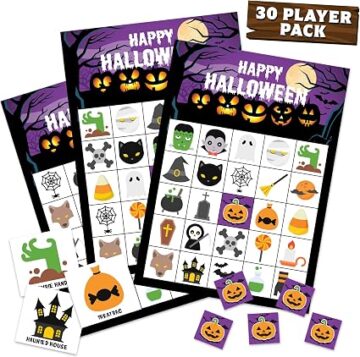 Halloween Games For Kids Party - Halloween Bingo Game for Up to 30 Players