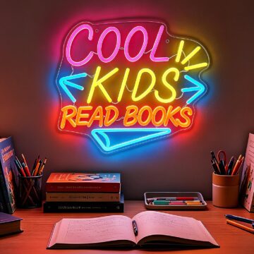 LED Neon Sign for Classroom - Neon Sign Cool Kids Read Books