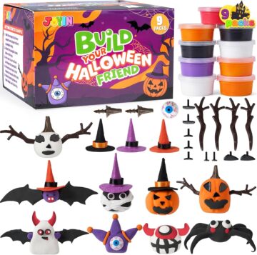 JOYIN Halloween Craft Air Dry Clay Kit, 9 Pcs Modeling Clay DIY Make Characters Kit, Ultra Light and Soft, for Hallow…