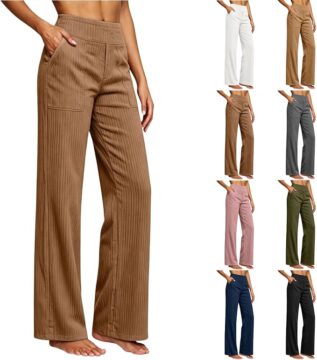 Wide Leg Corduroy Pants Women Relaxed Fit Business Casual Trousers