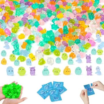 70 PCS Glow in the Dark Mini Resin Animals, Luminous Tiny Figurines in Blind Bags