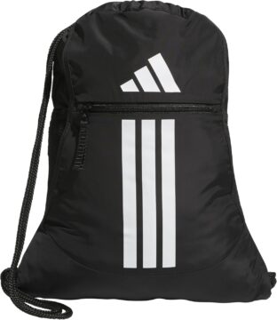 adidas Alliance Sackpack – Drawstring Backpack for Sports, Small Gym Bag, Black/3, OSFA