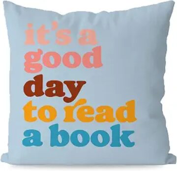 KEUSPI Reading Pillow Cover It's a Good Day to Read a Book Decor Reading Decor Throw Pillow Cover,18x18