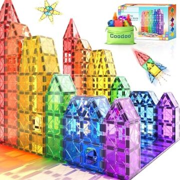Coodoo 40 Piece Magnetic Tiles Kids Toys STEM Magnet Toy