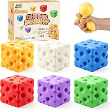 Cheese Squishy Fidget Toys for Kids Adults, 2.4in Slow Rising Squishy, 6PC