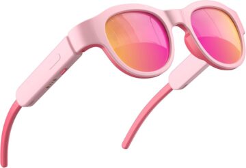 Kids Bluetooth Sunglasses Pink Audio Glasses UV400 Open Ear Speakers