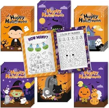 Halloween Mini Coloring Activity Books for Kids Birthday DIY Party Supplies