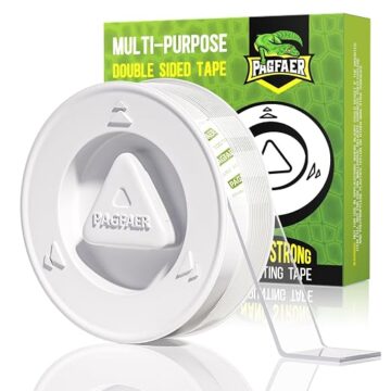 Double Sided Tape Heavy Duty, 16.4 FT Double Sided Mounting Tape, Clear & Tough Two Sided Nano Tape,