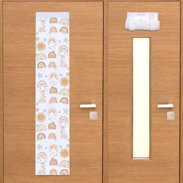 2 Pcs Classroom Door Window Cover Blackout Shade,Boho