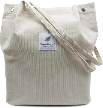 Aphoraeny Corduroy Tote Bag for Women Cute Totes Shoulder Bag with Inner Pocket