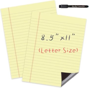 Magnetic Dry Erase Board – 8.5”x11” Reusable Lined Dry Erase List Board Pcs – Marker Included